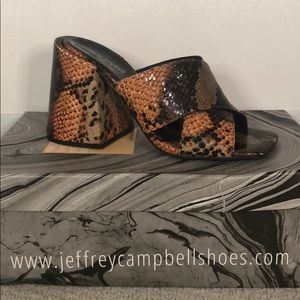 Jeffrey Campbell Immense Snake Block Heel 5.5